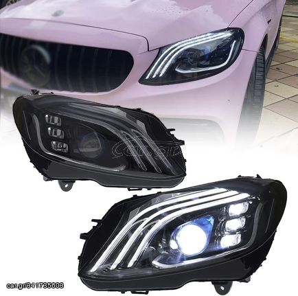 ΦΑΝΑΡΙΑ ΕΜΠΡΟΣ Full LED Headlights Mercedes C-Class W205 S205 (2014-2020) LHD W222 Design