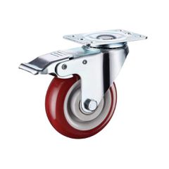ΡΟΔΑ ΠΕΡΙΣΤΡΕΦΟΜΕΝΗ ΚΟΚΚΙΝΗ PU 075mm ΜΕ ΦΡΕΝΟ 105kg/ΡΟΔΑ ΒΙΟΜΗΧΑΝΙΚΗ CHAMSONG