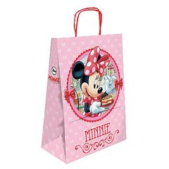 Τσάντα δώρου χάρτινη minnie ροζ πεταλούδες (32cm) 32x24x10cm Disney