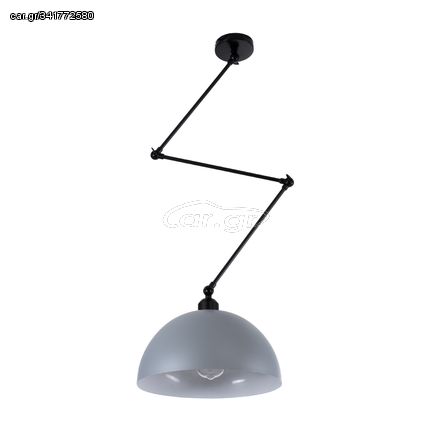 GloboStar® LOTUS 00937 Μοντέρνο Φωτιστικό Οροφής Μονόφωτο Γκρι Ματ Μεταλλικό Καμπάνα Φ30 x Y21cm