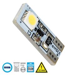 GloboStar® 81087 Λάμπα Αυτοκίνητου T10 W5W 2rd Generation Can-Bus Series LED 2 SMD 5050 1.6W 240lm 360° DC 12V IP20 Ψυχρό Λευκό 6000K