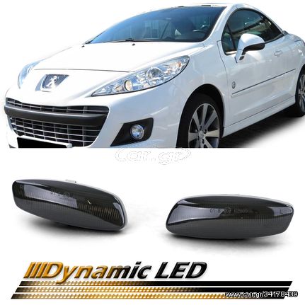  Dynamic  LED φλας καθρέφτη μαύρο για Peugeot 207 308 Citroen C3 C4 DS3 DS4 