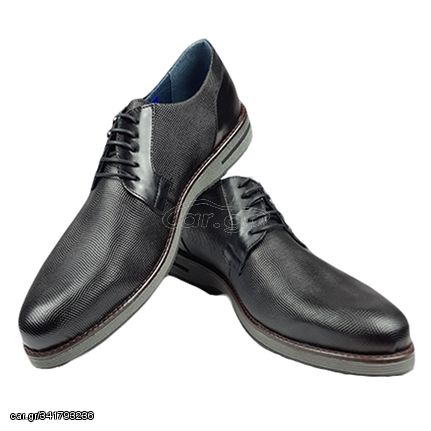 Χειροποίητα Plain Toe Derby Παπούτσια Δερμάτινα Μαύρα 811 BLACK