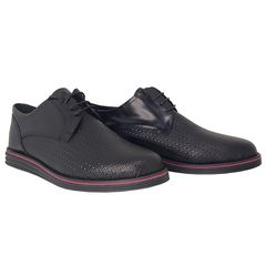 Χειροποίητα Plain Toe Derby Παπούτσια Δερμάτινα Μαύρα KB 024 BLACK