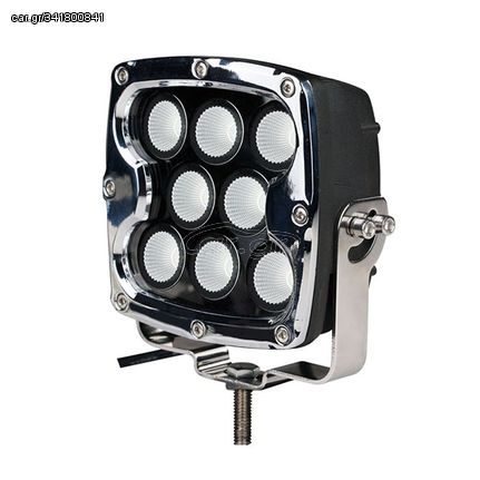 ΠΡΟΒΟΛΕΑΣ ΟΔΗΓΗΣΗΣ LED DRIVING LIGHTS  ΜΑΥΡΟΣ/ΧΡΩΜΙΟ 10-32V 80W 5600lm CREE LED ΤΕΤΡΑΓΩΝΟΣ (130 x 130 x 86 mm) M-TECH