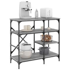 Ραφιέρα Κουζίνας Γκρι Sonoma 90x40x84 εκ. Επεξ. Ξύλο/Μέταλλο 845424