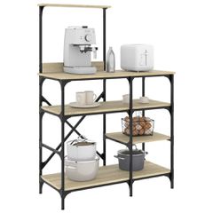Ραφιέρα Κουζίνας Sonoma Δρυς 90x40x132 εκ. Επ. Ξύλο & Μέταλλο 845417