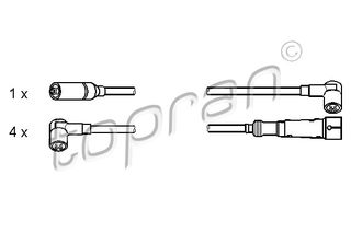 TOPRAN 100 192 755 - ign.cable set ignition Σετ καλωδίων υψηλής τάσης
