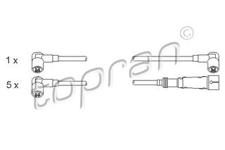 TOPRAN 100 688 755 - ign.cable set ignition Σετ καλωδίων υψηλής τάσης