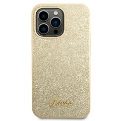 Guess Glitter Script Case for iPhone 14 Pro - Gold-thumb-2