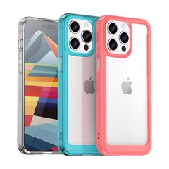 Reinforced case with a flexible frame for iPhone 15 Pro Max Outer Space - red-thumb-3