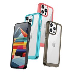 Reinforced case with a flexible frame for iPhone 15 Pro Outer Space - red-thumb-4