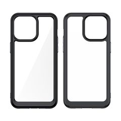 Reinforced case with a flexible frame for iPhone 15 Pro Outer Space - red-thumb-1