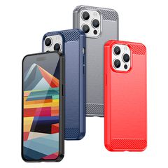 Flexible carbon pattern case for iPhone 15 Pro Max Carbon Case - blue-thumb-2