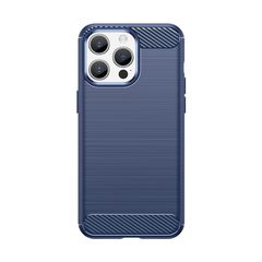Flexible carbon pattern case for iPhone 15 Pro Max Carbon Case - blue-thumb-0