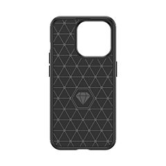 Flexible carbon pattern case for iPhone 15 Pro Carbon Case - black-thumb-2