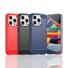 Flexible carbon pattern case for iPhone 15 Pro Carbon Case - black-thumb-3