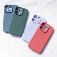 MagSafe Compatible Silicone Case for iPhone 15 Pro Max Silicone Case - Purple-thumb-1