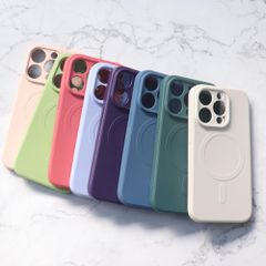 MagSafe compatible silicone case for iPhone 15 Silicone Case - cream-thumb-3