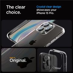 Spigen Crystal Hybrid iPhone 15 Pro Case - Clear-thumb-1