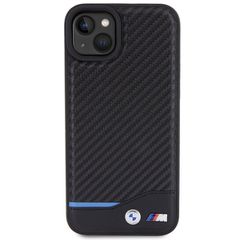 BMW Leather Carbon case for iPhone 15 Plus - black-thumb-2