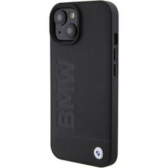 BMW Leather Hot Stamp case for iPhone 15 Plus - black-thumb-1