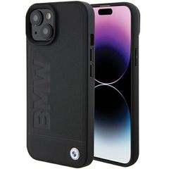 BMW Leather Hot Stamp case for iPhone 15 - black-thumb-0
