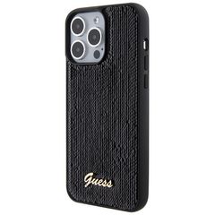 Guess Sequin Script Metal case for iPhone 15 Pro Max - black-thumb-1
