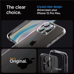 Spigen Crystal Hybrid Case for iPhone 15 Pro Max - Clear-thumb-3