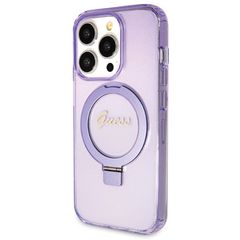 Guess Ring Stand Script Glitter MagSafe case for iPhone 13 Pro Max - purple-thumb-1