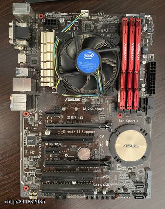 Asus Z97-C, Intel I5 4690K, HyperX  4GBx3