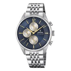 Festina Timeless, Men's Chronograph Watch, Silver Stainless Steel Bracelet F20285/7