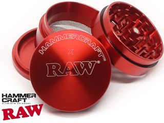 HAMMERCRAFT X RAW ALUMINIUM RED LARGE 63mm 4 PARTS GRINDER 716165304111