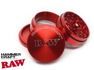 HAMMERCRAFT X RAW ALUMINIUM RED SMALL 51mm 4 PARTS GRINDER 716165304098