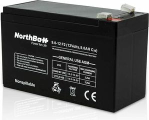 Επαναφορτιζόμενη μπαταρία Northbatt 12-9 F2,12V 9AH