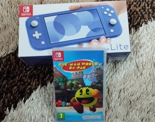 Σφραγισμένο Nintendo Switch Lite portable game console Blue (5.5'') Touchscreen 32 GB Wi Fi με εγγύηση 2 ετών + ΔΩΡΟ  Παιχνίδι Pac-Man World Re-Pac Nintendo Switch!!!