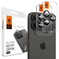 Spigen Glas.tR EZ Fit Optik Camera Protector for iPhone 14 Pro / Pro Max / 15 Pro / Pro Max / 16 Pro / Pro Max - Black 2 pcs.