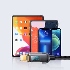 Joyroom A4 USB-C / Lightning Cable 20W 1.2m with display - black-thumb-1