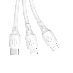 USB cable - USB C / micro USB / Lightning 480Mb/s 6A 1.2m - white-thumb-1