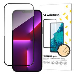 Wozinsky Full Glue iPhone 15 Pro Max Case Friendly Tempered Glass with Frame - Black
