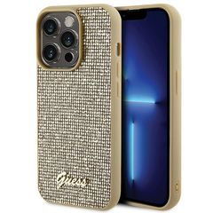 Guess Disco Metal Script case for iPhone 15 Pro - gold