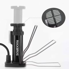 Rockbros 42610002001 floor bicycle pump with pressure gauge - black-thumb-2