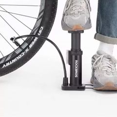Rockbros 42610002001 floor bicycle pump with pressure gauge - black-thumb-3