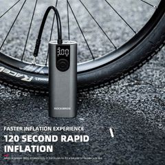 Rockbros 42720001001 Electric Bike Pump with LED Display + USB-C - USB-A Cable - Black-thumb-3
