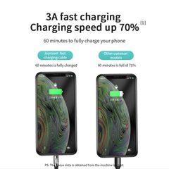 Joyroom Sharp Series S-M411 USB-A / micro USB 3A 2m Cable with Charging Indicator - Black-thumb-1