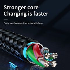 Joyroom Sharp Series S-M411 USB-A / micro USB 3A 2m Cable with Charging Indicator - Black-thumb-3