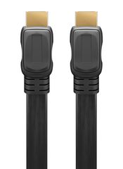 GOOBAY καλώδιο HDMI 2.0 61281, Ethernet, flat, 4K/60Hz 18 Gbps, 5m, μαύρο