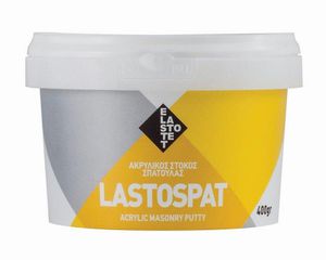 Ακρυλικός στόκος σπάτουλας LASTOSPAT48 τεμ δοχείο 0,4kg λευκό, για το στοκάρισμα και το σπατουλάρισμα σε όλα τα υποστρώματα, πριν από το βάψιμο. Παράγεται υπό κενό (δεν περιέχει φυσαλίδες). Δουλεύεται