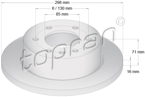 TOPRAN 111 654 755 - brake disc Δισκόπλακα