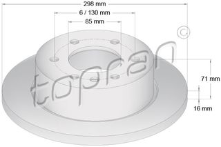 TOPRAN 111 654 755 - brake disc Δισκόπλακα